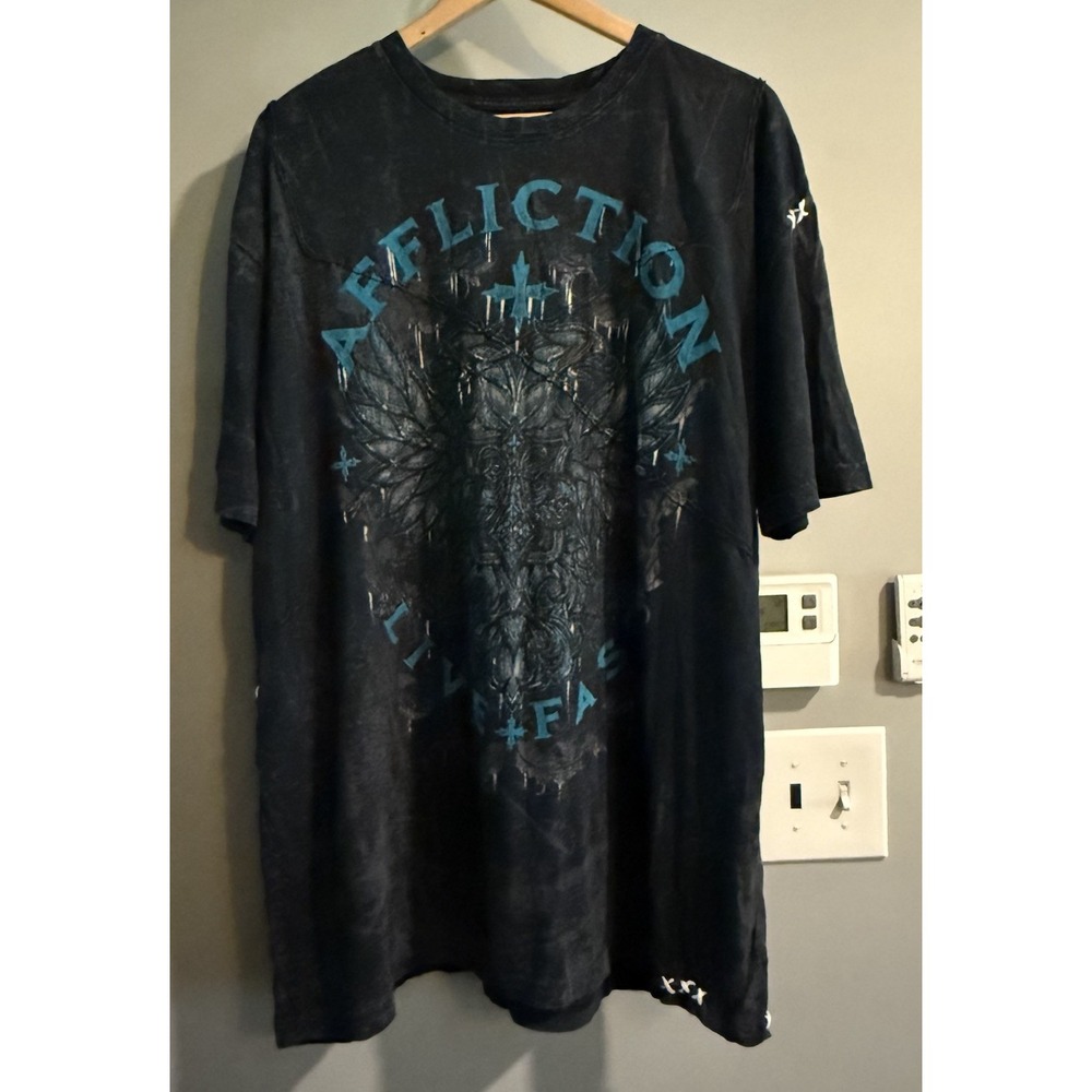 Affliction Razor Flight Shirt Y2K Graphic Live Fast Lightweight USA Made 3XL New